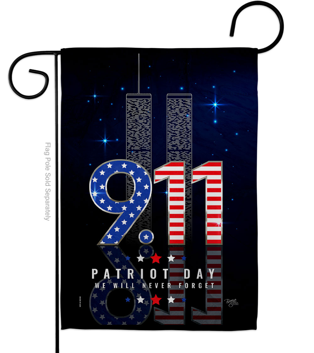13 x 18.5 in. Never Forget Americana Patriot Day Double-Sided Vertical Decorative Garden Flag