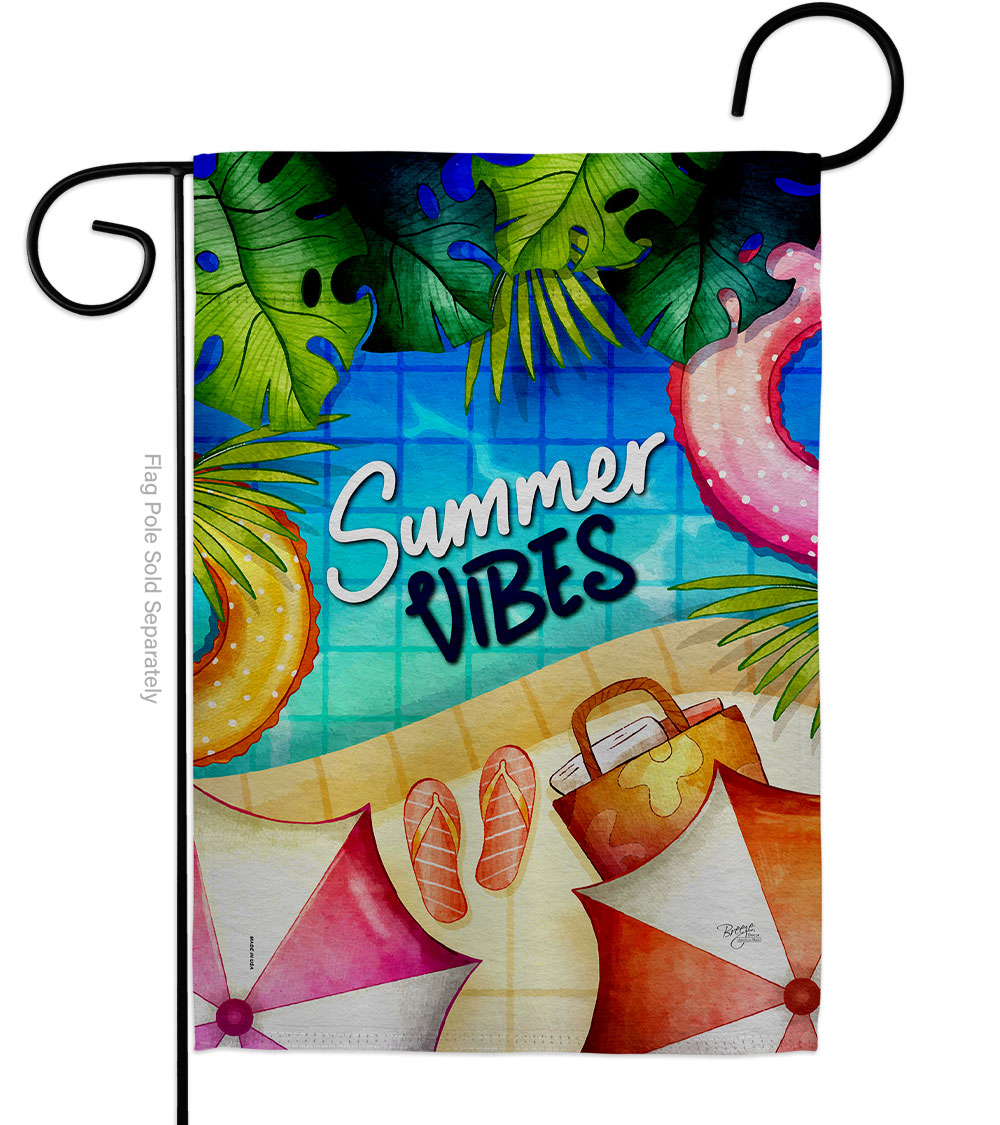 13 x 18.5 in. Summer Pool Vibes Summertime Fun & Sun Double-Sided Vertical Decorative Garden Flag