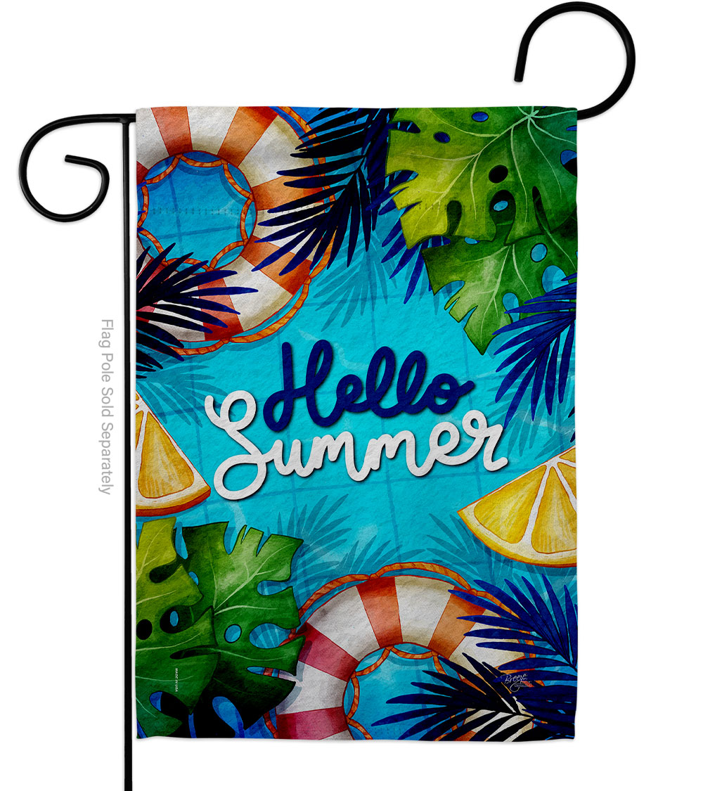 13 x 18.5 in. Hello Cool Summer Summertime Fun & Sun Double-Sided Vertical Decorative Garden Flag