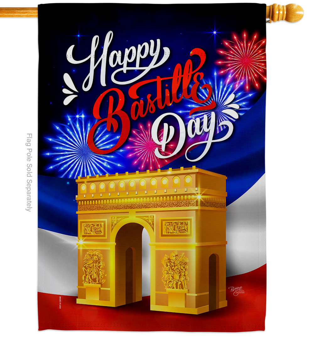 H120243-BO 28 x 40 in. The Bastille Day Regional Double-Sided Vertical Decorative House Flag