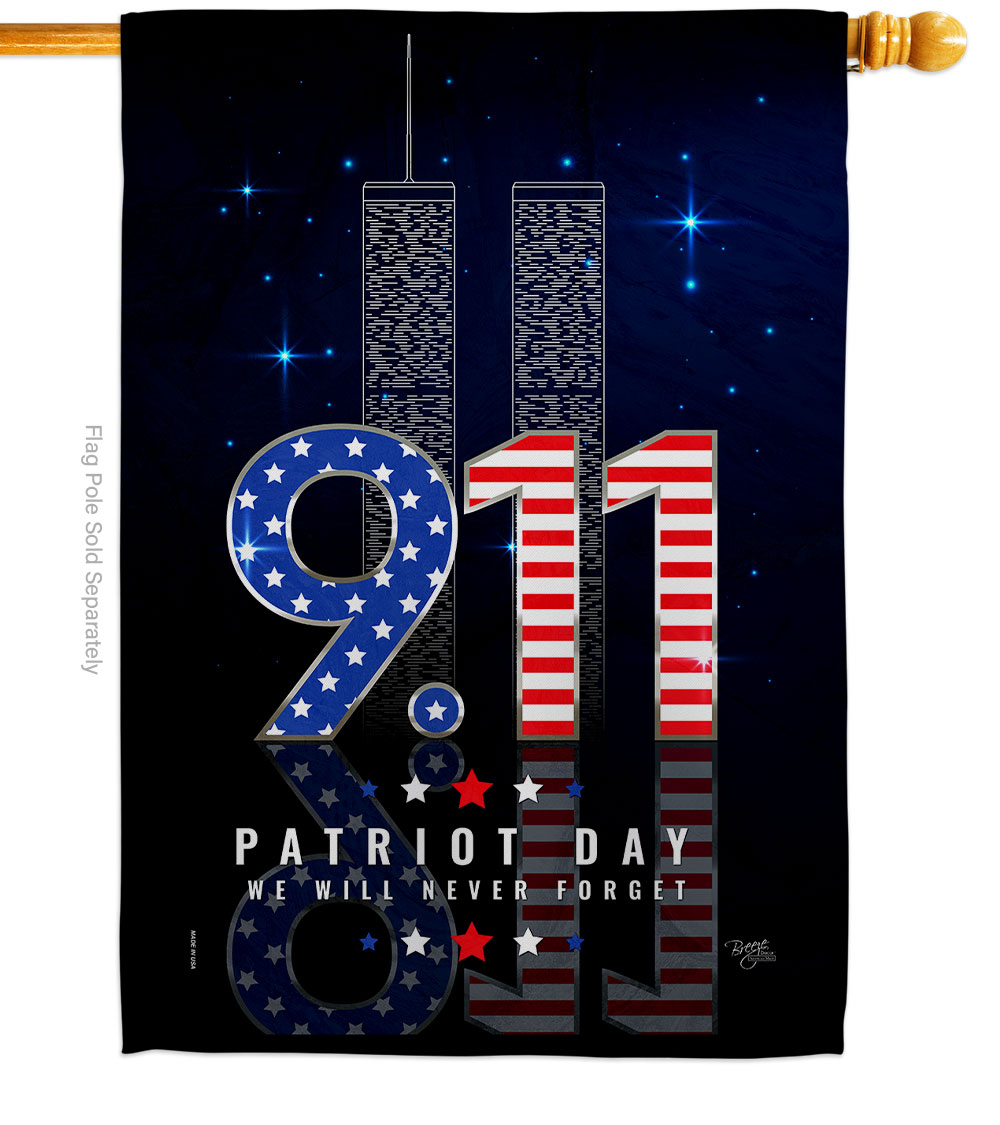 28 x 40 in. Never Forget Americana Patriot Day Double-Sided Vertical Decorative House Flag
