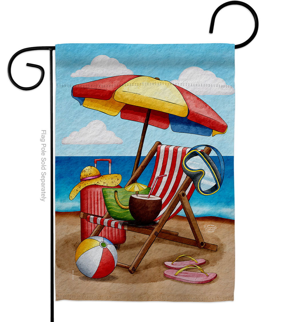 13 x 18.5 in. Beach Chair Summertime Fun & Sun Double-Sided Vertical Decorative Garden Flag