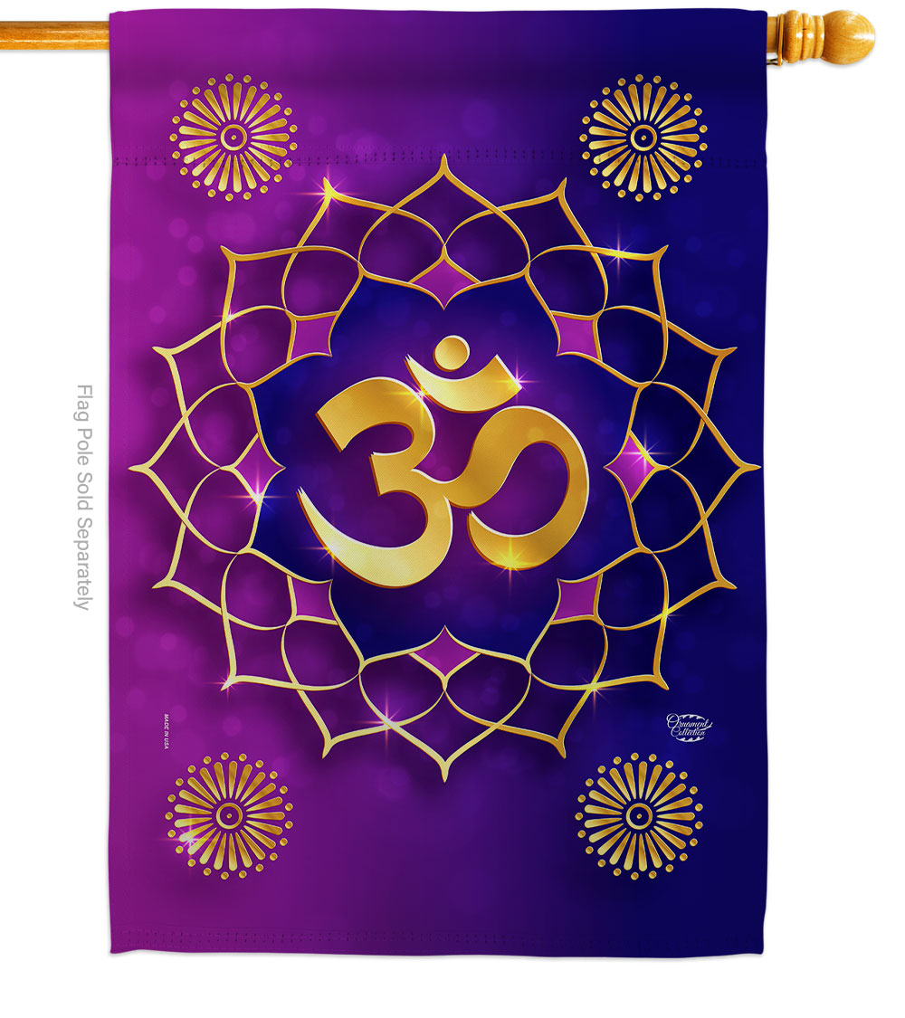 28 x 40 in. Om Religious Faith Double-Sided Vertical Decorative House Flag