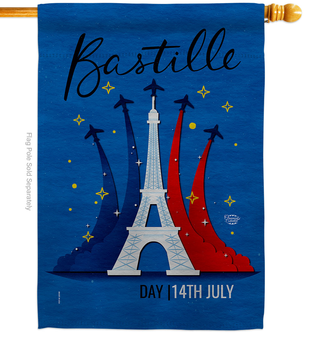 28 x 40 in. Bastille 14th July Regional Day Double-Sided Vertical Decorative House Flag