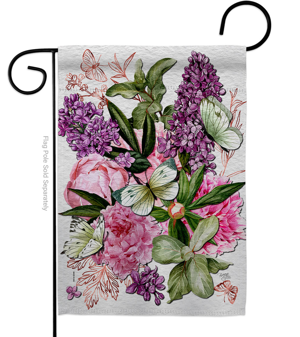 13 x 18.5 in. Pink Bouquet Floral Garden Flag with Double-Sided Decorative Vertical Flags
