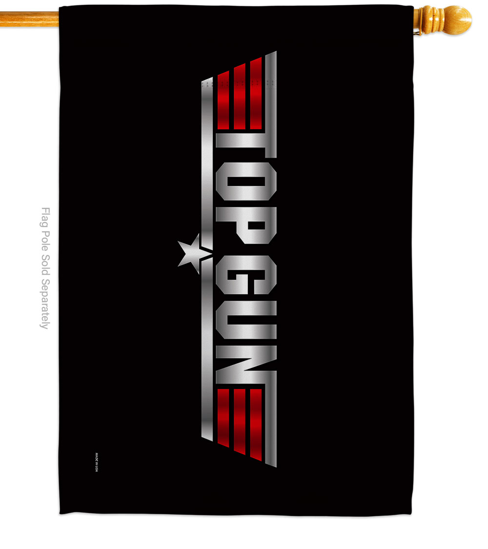 28 x 40 in. Top Gun Armed Forces Navy House Flag with Double-Sided Decorative Horizontal Flags