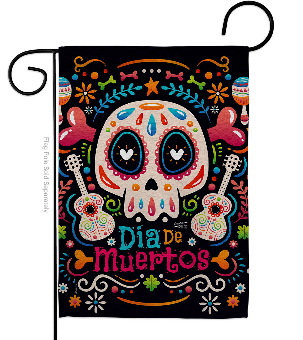 Fiesta Dia de Muertos Falltime Day of Diad 13 x 18.5. in. Double-Sided Decorative Vertical House Garden Flag for Decoration Banner Yard Gift