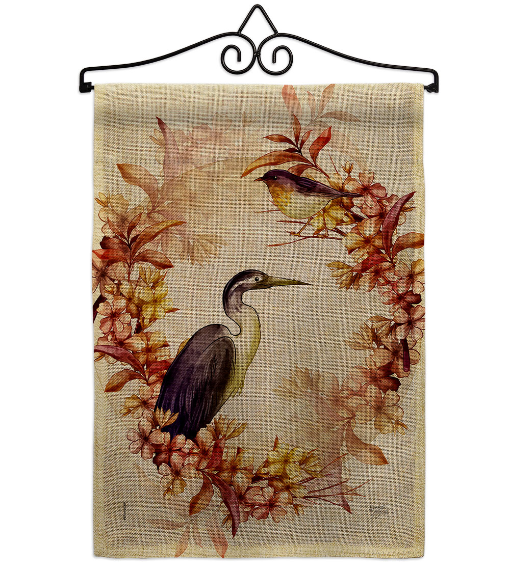 Birds Wreath Animals Bird 13 x 18.5. in. Double-Sided Decorative Horizontal House Garden Flag Set for Decoration Banner Yard Gift