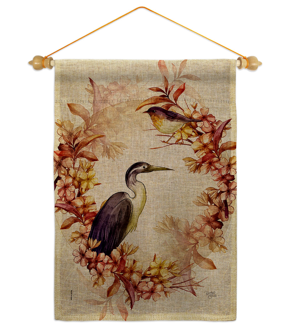 Birds Wreath Animals Bird 13 x 18.5. in. Double-Sided Decorative Horizontal House Garden Flag Set for Decoration Banner Yard Gift