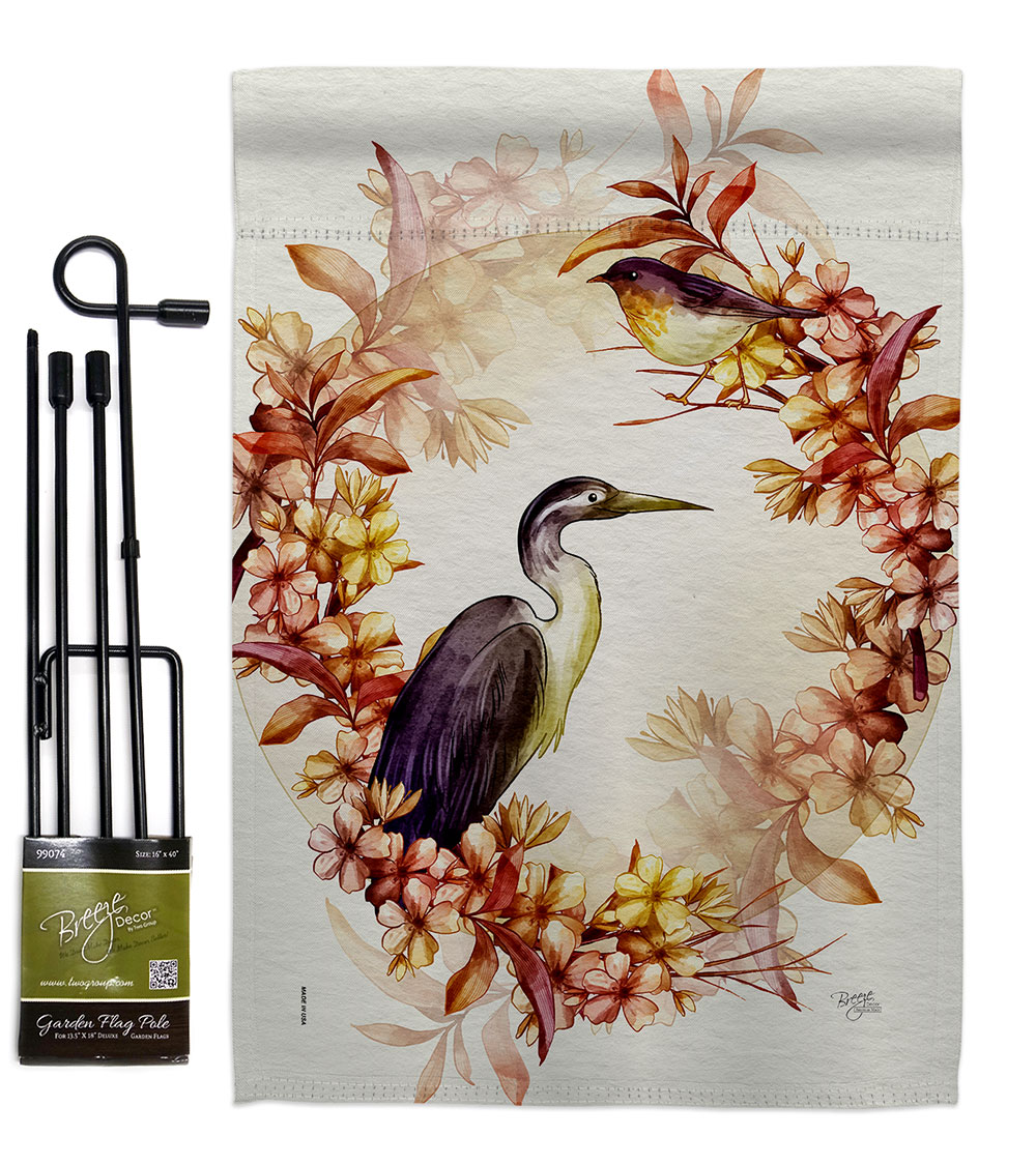 Birds Wreath Animals Bird 13 x 18.5. in. Double-Sided Decorative Horizontal House Garden Flag Set for Decoration Banner Yard Gift