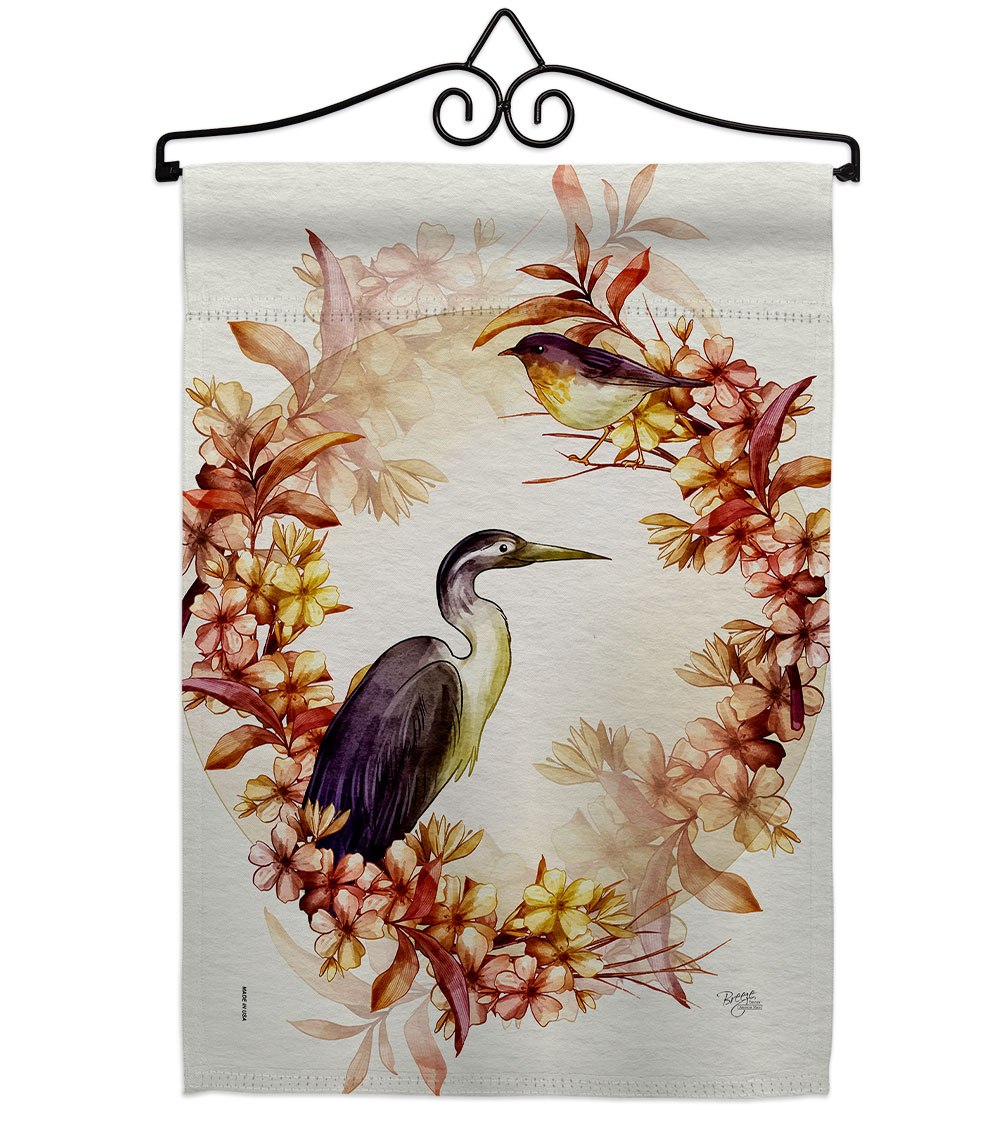 Birds Wreath Animals Bird 13 x 18.5. in. Double-Sided Decorative Horizontal House Garden Flag Set for Decoration Banner Yard Gift