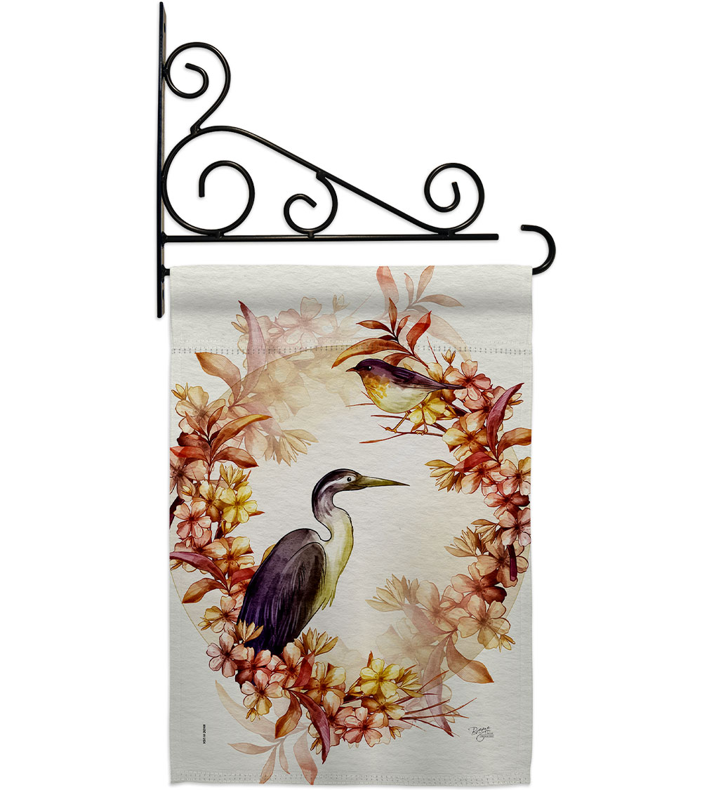 Birds Wreath Animals Bird 13 x 18.5. in. Double-Sided Decorative Horizontal House Garden Flag Set for Decoration Banner Yard Gift