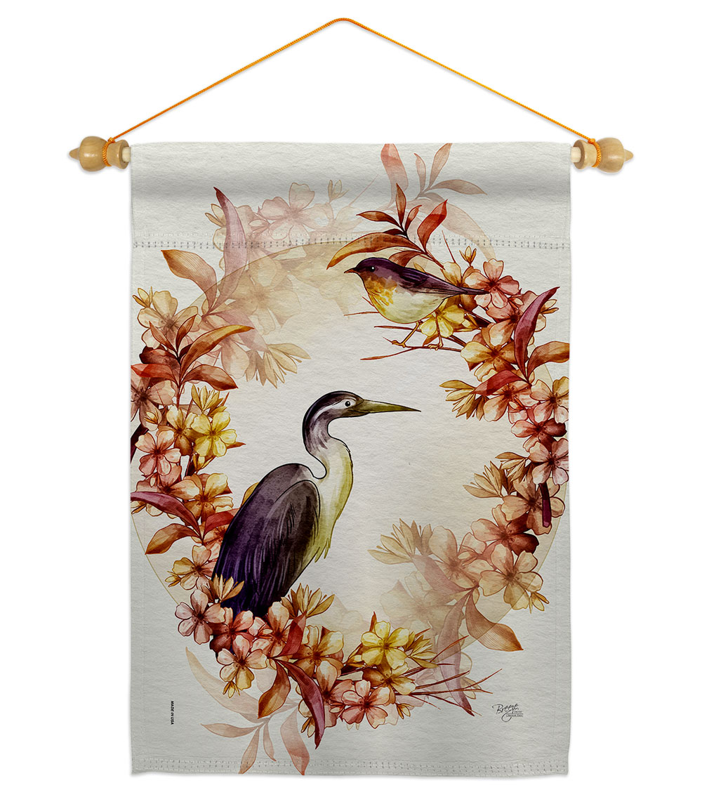Birds Wreath Animals Bird 13 x 18.5. in. Double-Sided Decorative Horizontal House Garden Flag Set for Decoration Banner Yard Gift