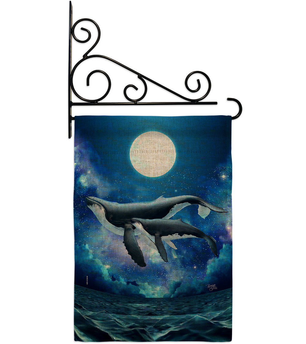 Humpback Whales Animals Sea Creature 13 x 18.5. in. Double-Sided Decorative Horizontal House Garden Flag Set for Decoration Banner Yard Gift
