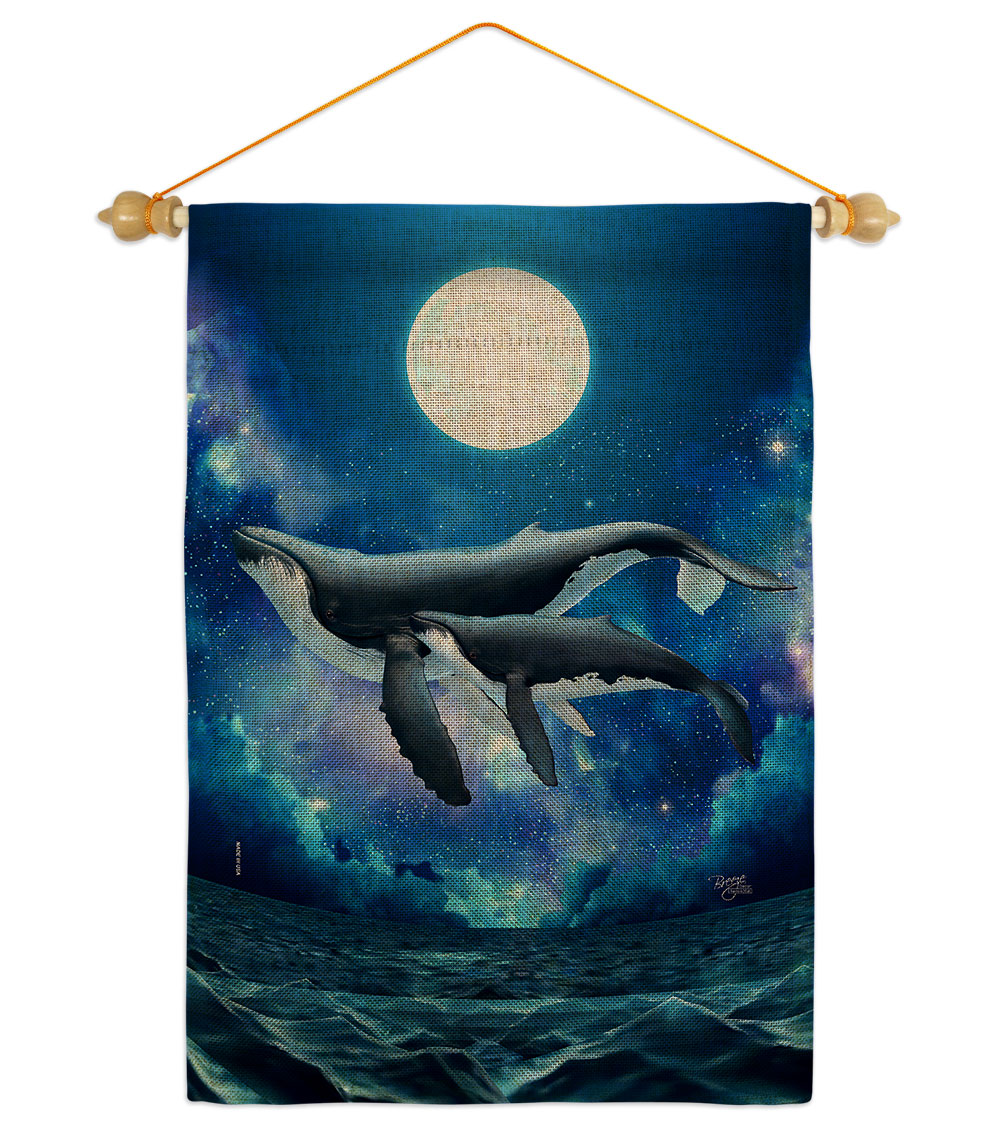 Humpback Whales Animals Sea Creature 13 x 18.5. in. Double-Sided Decorative Horizontal House Garden Flag Set for Decoration Banner Yard Gift