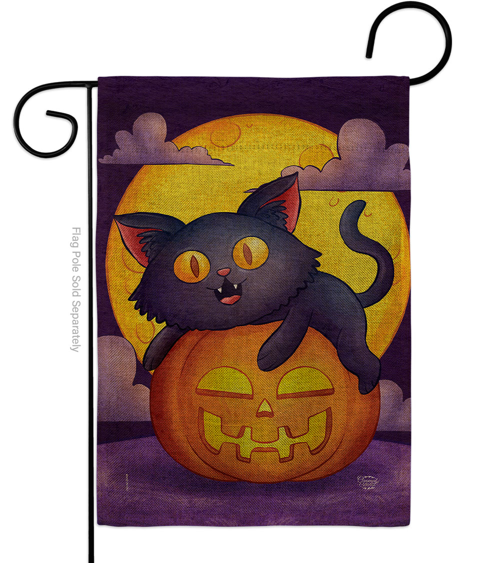 Halloween Kitty Falltime 13 x 18.5. in. Double-Sided Decorative Vertical House Garden Flag for Decoration Banner Yard Gift