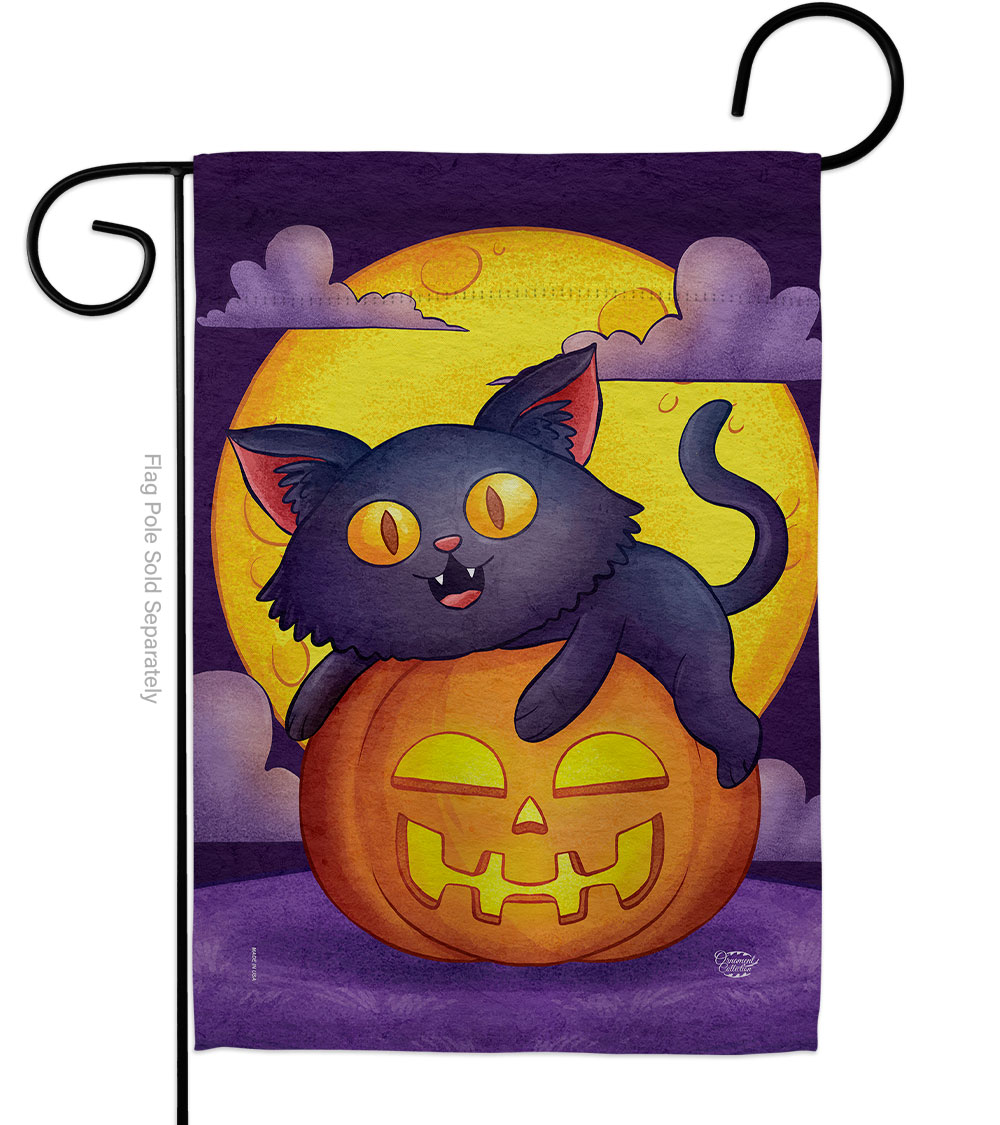 Halloween Kitty Falltime 13 x 18.5. in. Double-Sided Decorative Vertical House Garden Flag for Decoration Banner Yard Gift