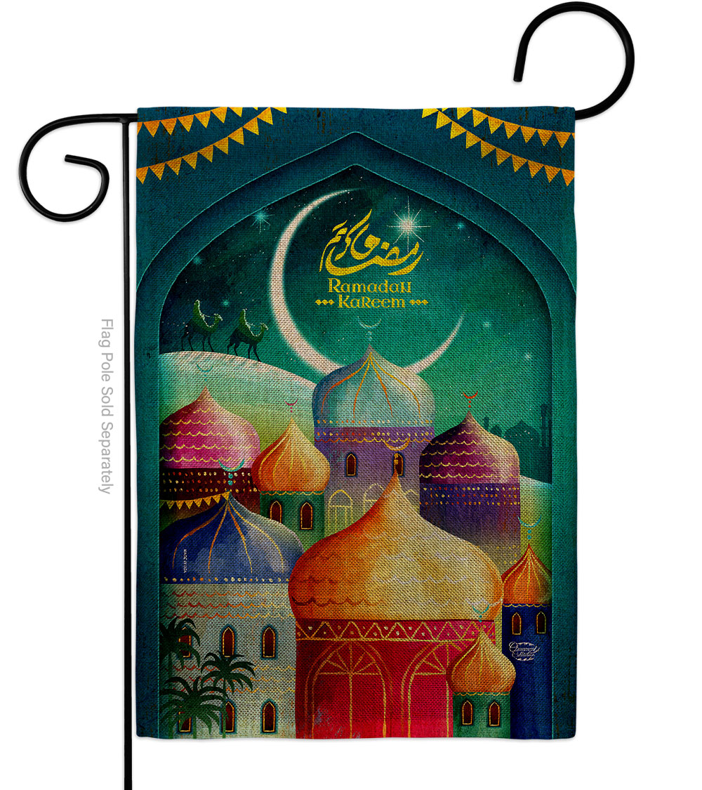 Happy Ramadan Kareem Religious 13 x 18.5. in. Double-Sided Decorative Vertical House Garden Flag for Decoration Banner Yard Gift