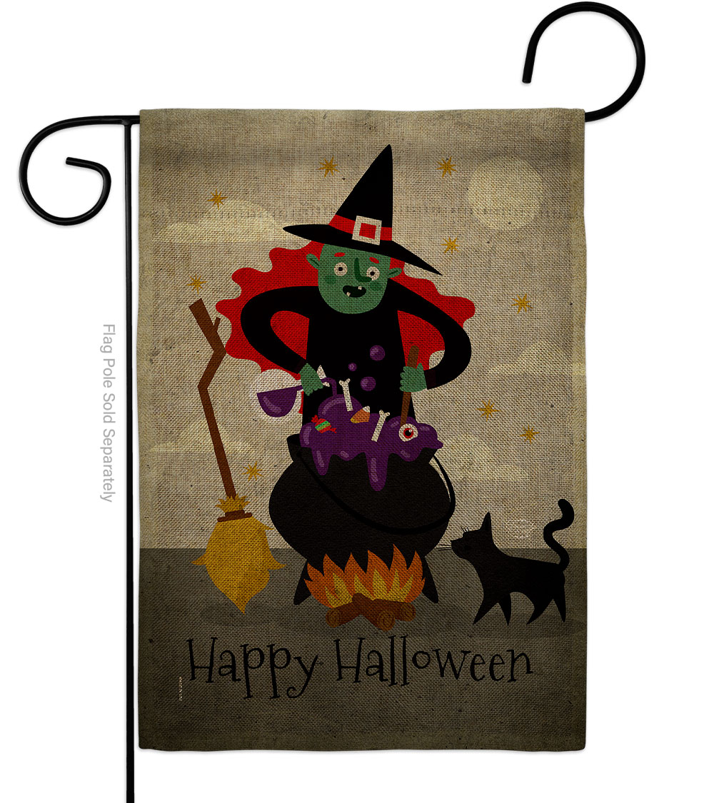 Casting Spells Falltime Halloween 13 x 18.5. in. Double-Sided Decorative Horizontal House Garden Flag for Decoration Banner Yard Gift