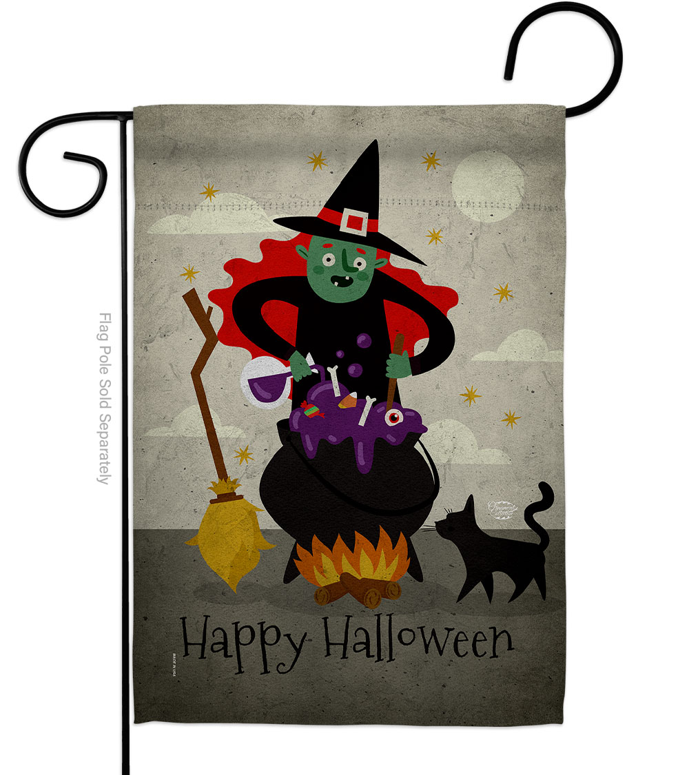 Casting Spells Falltime Halloween 13 x 18.5. in. Double-Sided Decorative Horizontal House Garden Flag for Decoration Banner Yard Gift