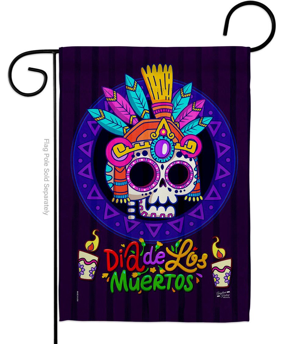 Dia de los Muertos Falltime Day of Diad 13 x 18.5. in. Double-Sided Decorative Horizontal House Garden Flag for Decoration Banner Yard Gift -  Patio Trasero, PA4070062