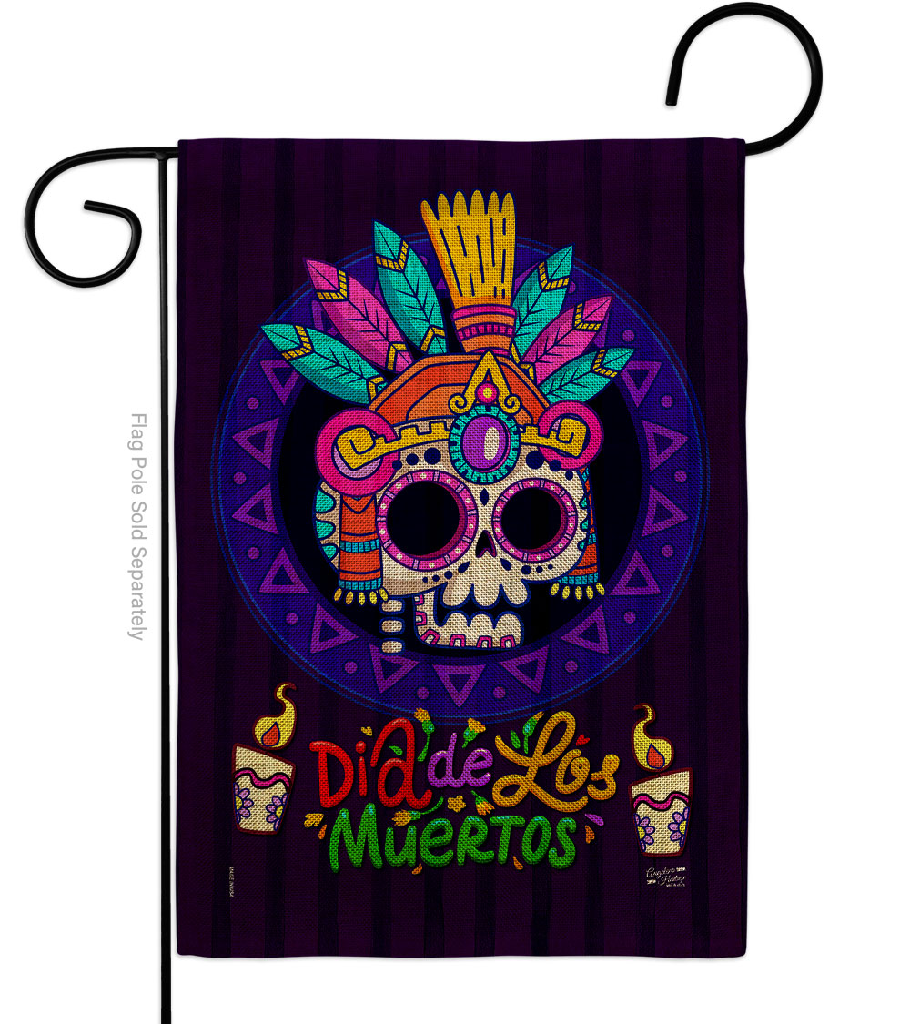 Dia de los Muertos Falltime Day of Diad 13 x 18.5. in. Double-Sided Decorative Horizontal House Garden Flag for Decoration Banner Yard Gift -  Patio Trasero, PA4087808