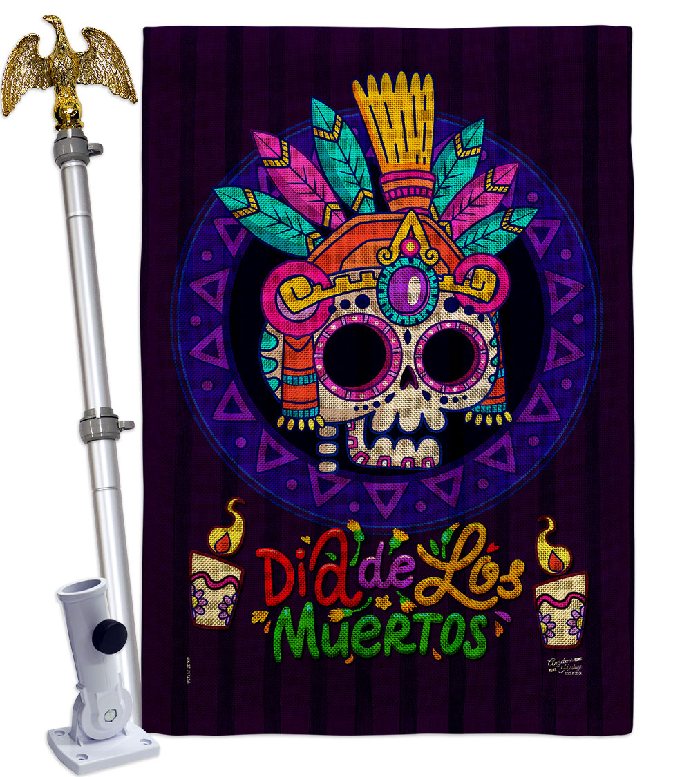 Dia de los Muertos Falltime Day of Diad 28 x 40 in. Double-Sided Decorative Horizontal Flags for Decoration Banner Garden Yard Gift -  Patio Trasero, PA4080392