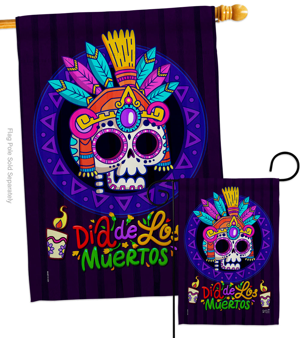 Dia de los Muertos Falltime Day of Diad 28 x 40 in. Double-Sided Decorative Horizontal House Flags Set for Decoration Banner Garden Yard Gift -  Patio Trasero, PA4092511