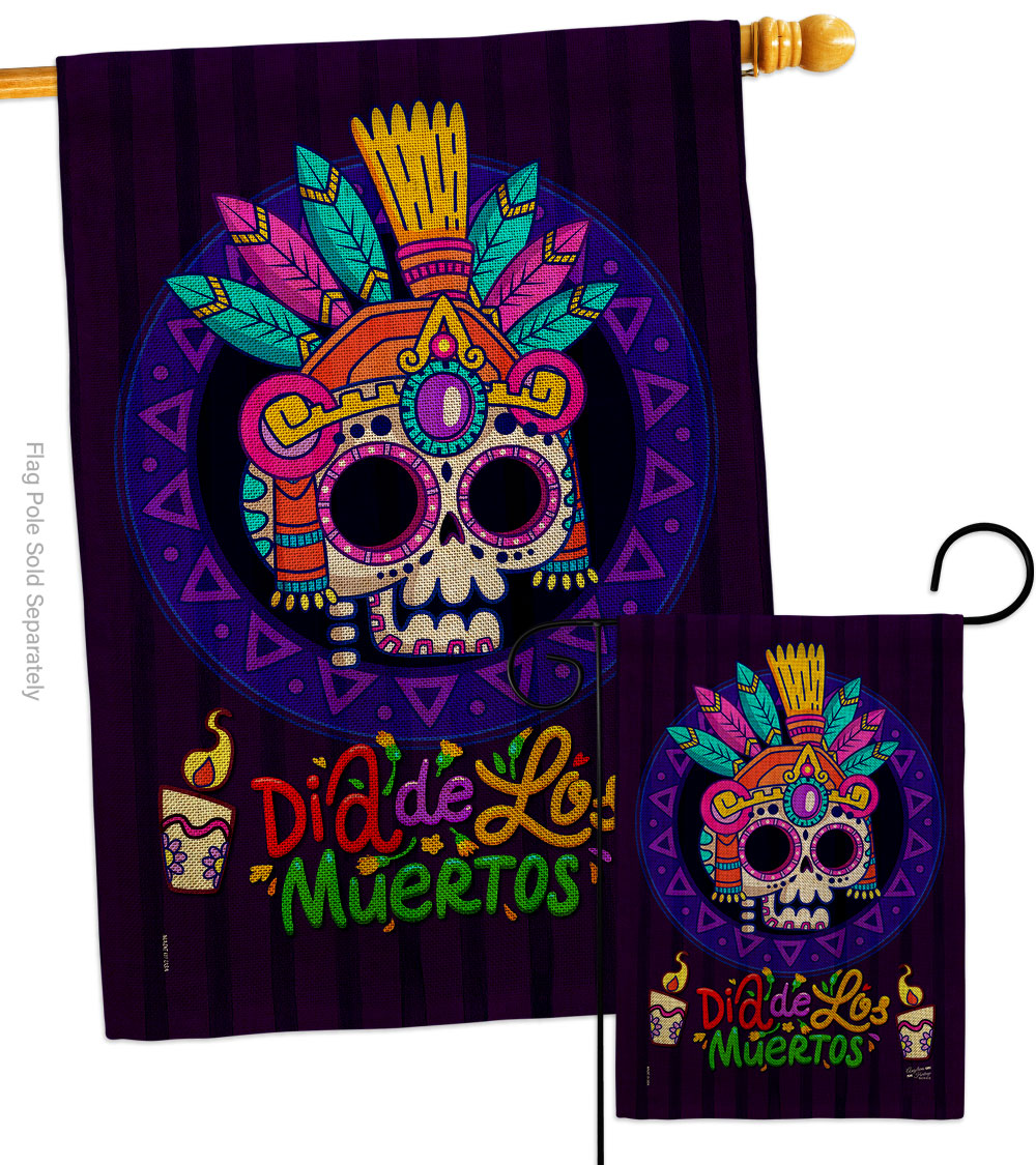 Dia de los Muertos Falltime Day of Diad 28 x 40 in. Double-Sided Decorative Horizontal House Flags Set for Decoration Banner Garden Yard Gift -  Patio Trasero, PA4075980