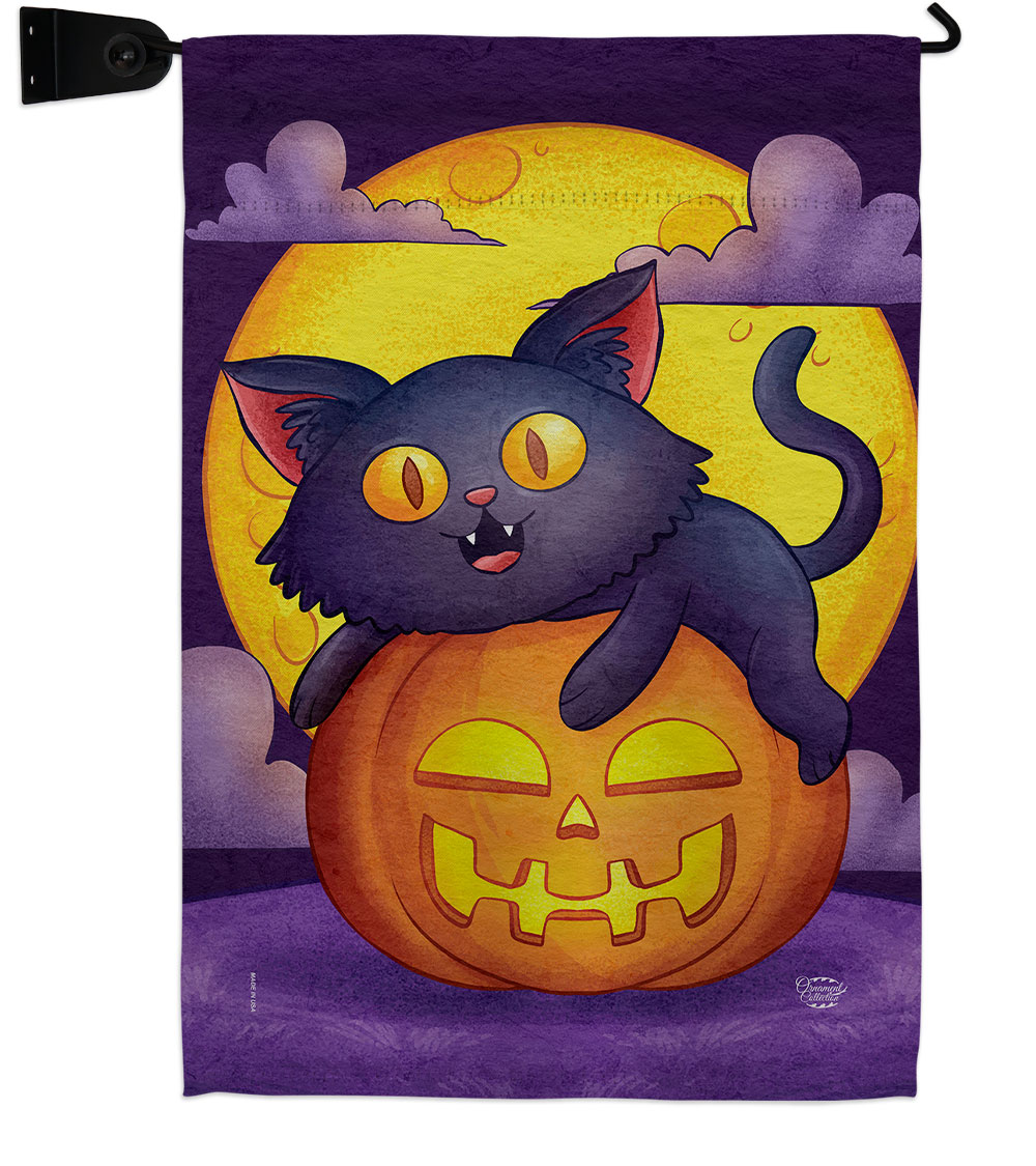 Halloween Kitty Falltime 13 x 18.5. in. Double-Sided Decorative Vertical House Garden Flag Set for Decoration Banner Yard Gift
