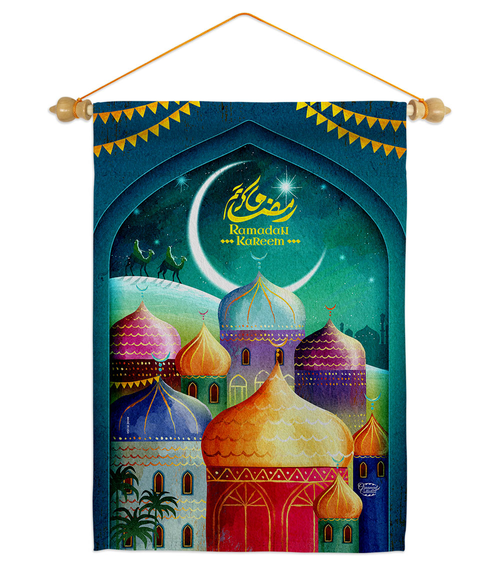 Happy Ramadan Kareem Religious 13 x 18.5. in. Double-Sided Decorative Vertical House Garden Flag Set for Decoration Banner Yard Gift