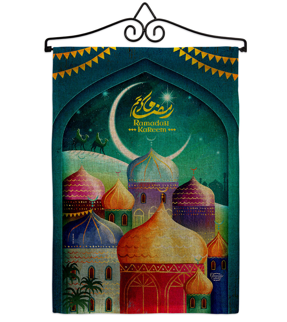 Happy Ramadan Kareem Religious 13 x 18.5. in. Double-Sided Decorative Vertical House Garden Flag Set for Decoration Banner Yard Gift