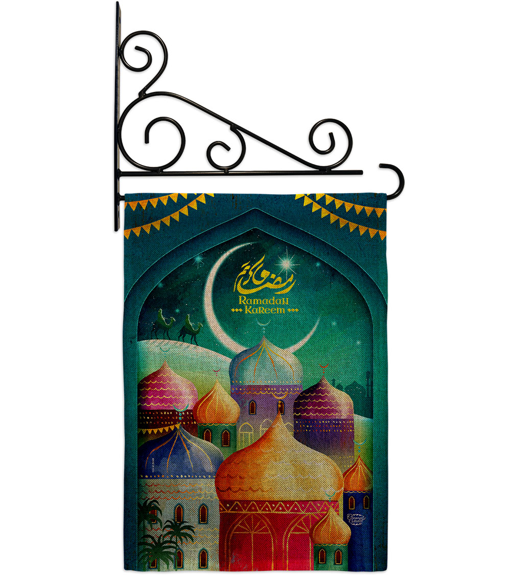 Happy Ramadan Kareem Religious 13 x 18.5. in. Double-Sided Decorative Vertical House Garden Flag Set for Decoration Banner Yard Gift