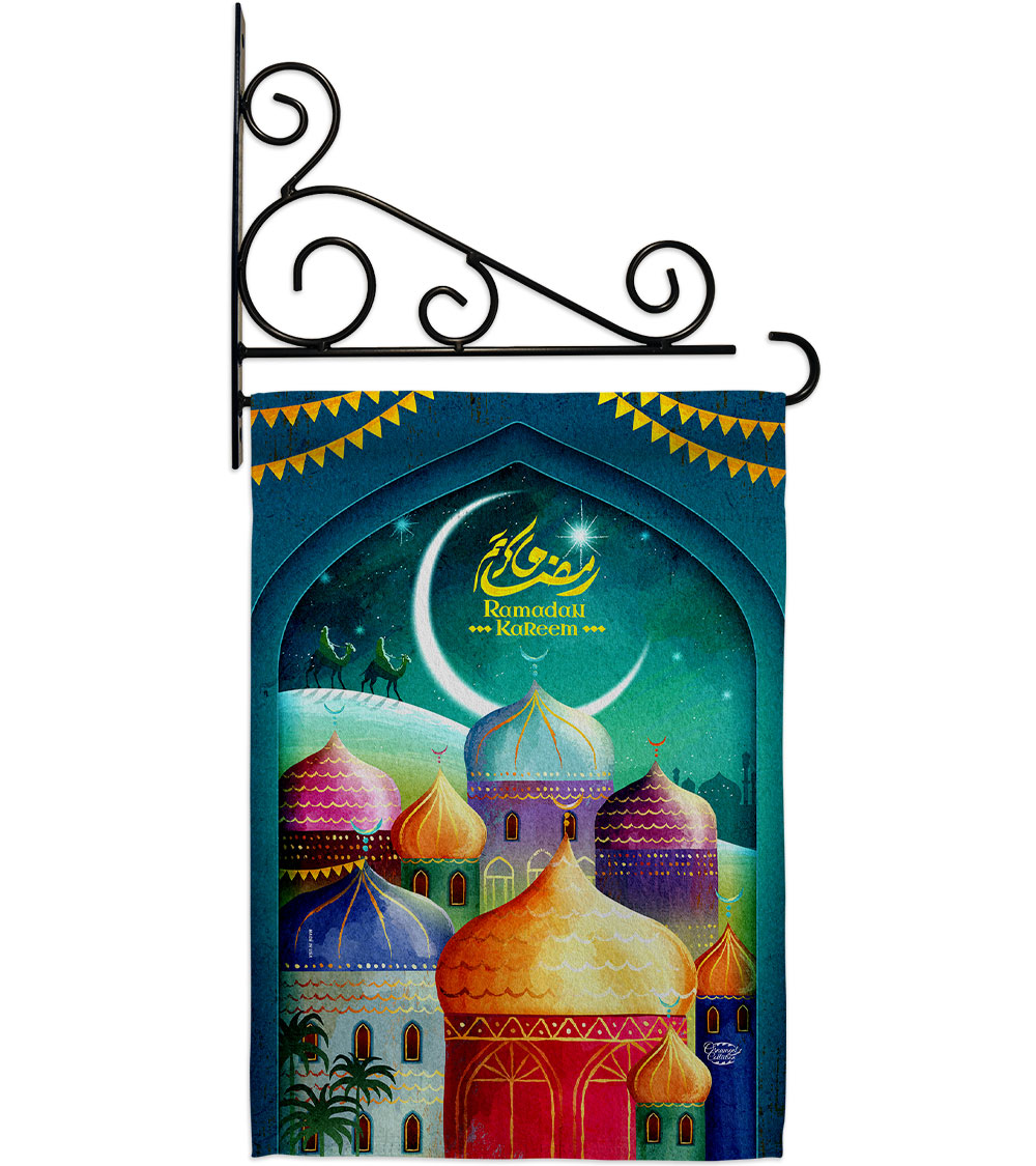 Happy Ramadan Kareem Religious 13 x 18.5. in. Double-Sided Decorative Vertical House Garden Flag Set for Decoration Banner Yard Gift