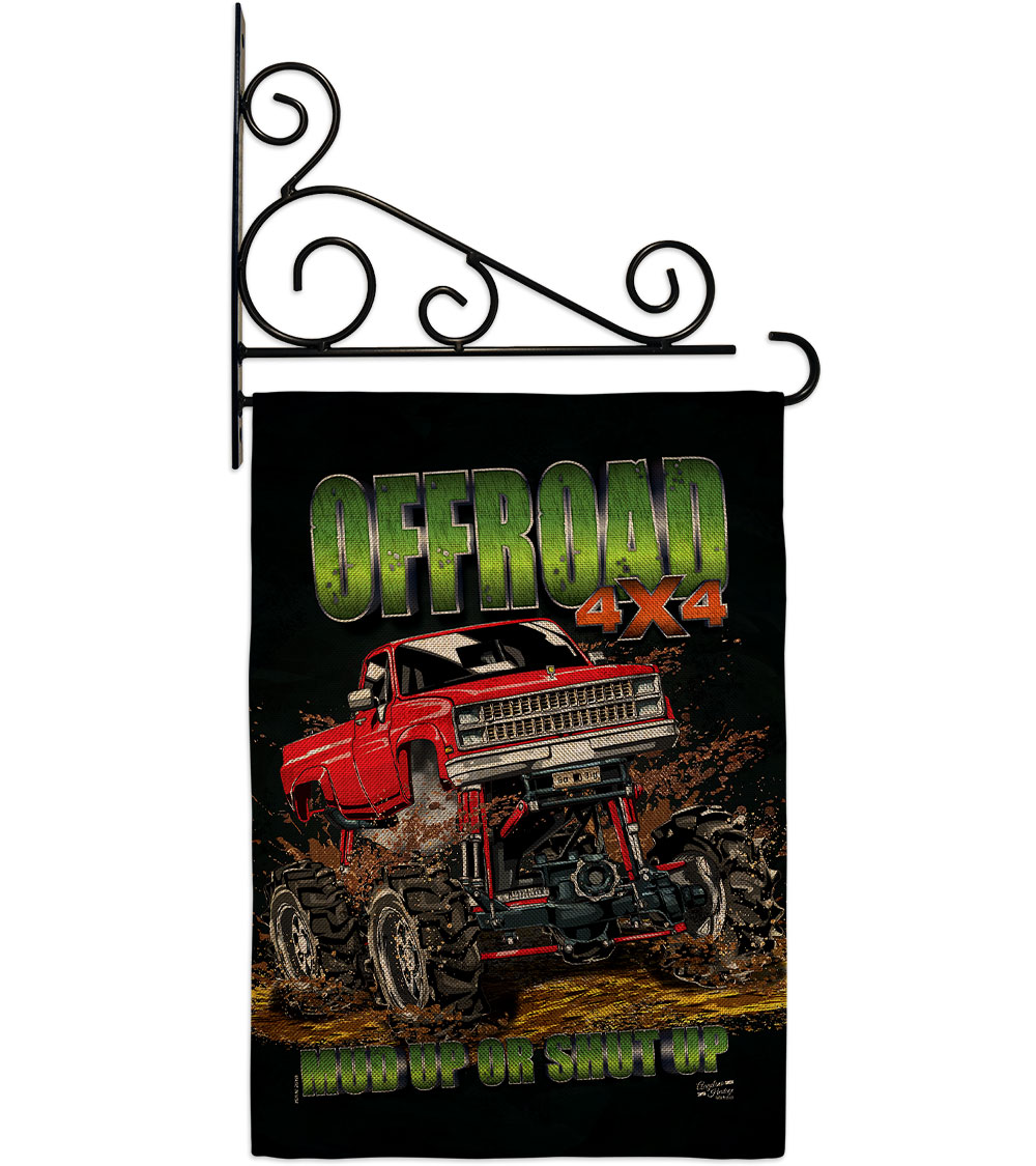 Offroad Interests Vehicle 13 x 18.5. in. Double-Sided Decorative Vertical House Garden Flag Set for Decoration Banner Yard Gift