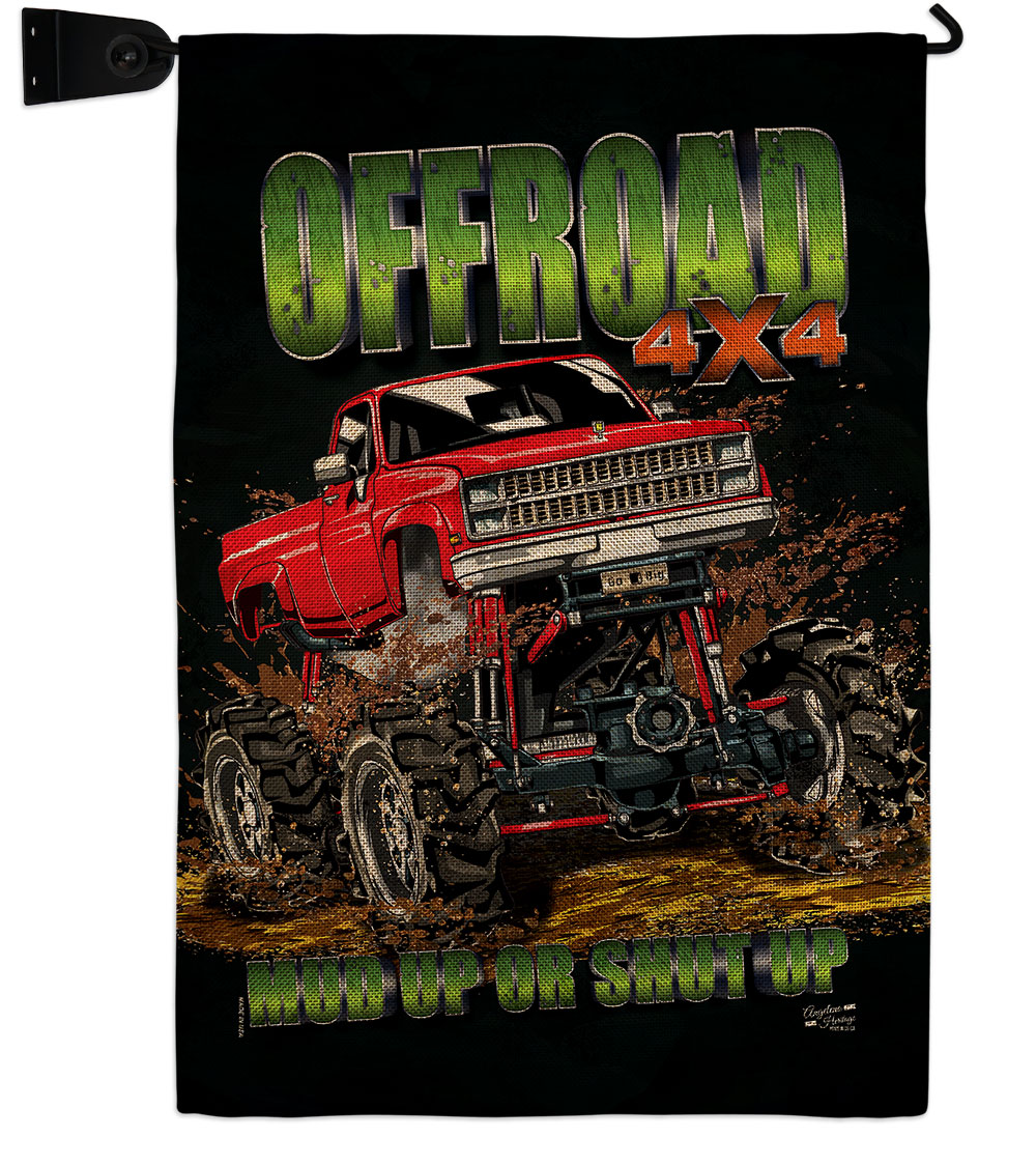Offroad Interests Vehicle 13 x 18.5. in. Double-Sided Decorative Vertical House Garden Flag Set for Decoration Banner Yard Gift