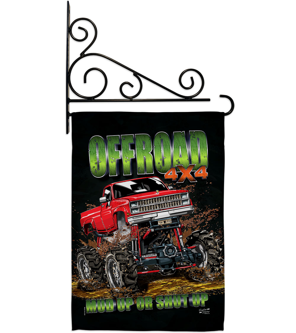 Offroad Interests Vehicle 13 x 18.5. in. Double-Sided Decorative Vertical House Garden Flag Set for Decoration Banner Yard Gift