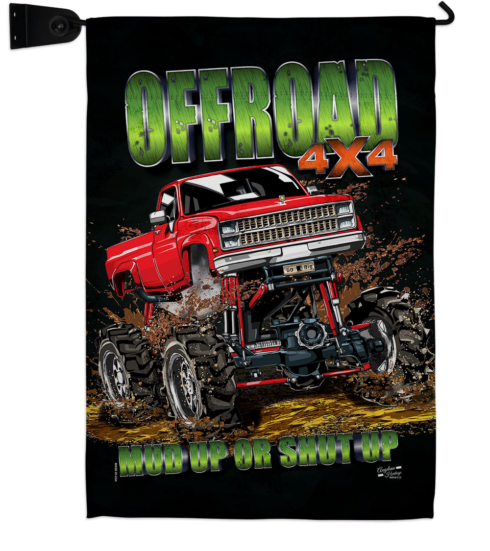 Offroad Interests Vehicle 13 x 18.5. in. Double-Sided Decorative Vertical House Garden Flag Set for Decoration Banner Yard Gift
