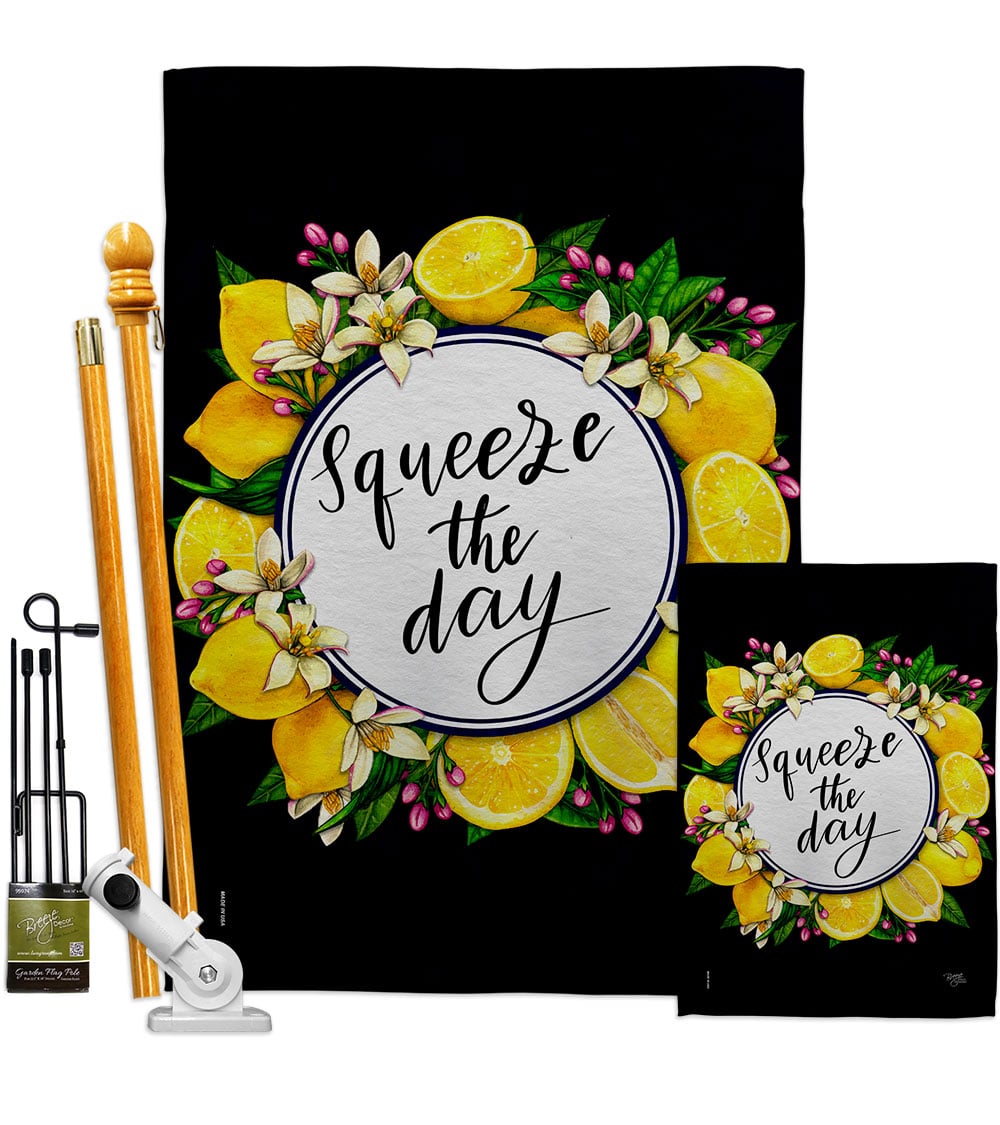 FK120263-BO Squeeze the Day Food Fruit 28 x 40 in. Double-Sided Decorative Vertical House Flags Kit for Decoration Banner Garden Yard Gift