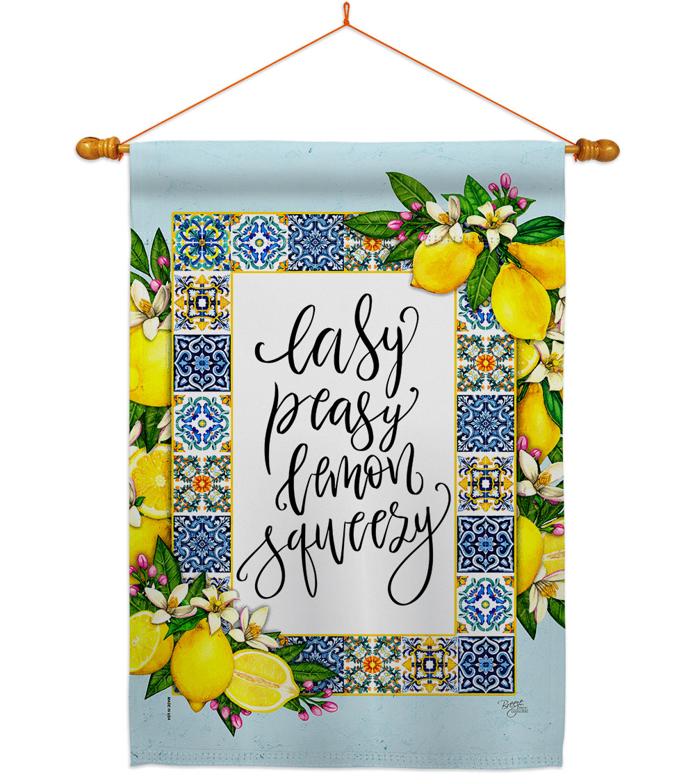Easy Lemon Food Fruit 28 x 40 in. Double-Sided Decorative Vertical House Flag Set for Decoration Banner Garden Yard Gift