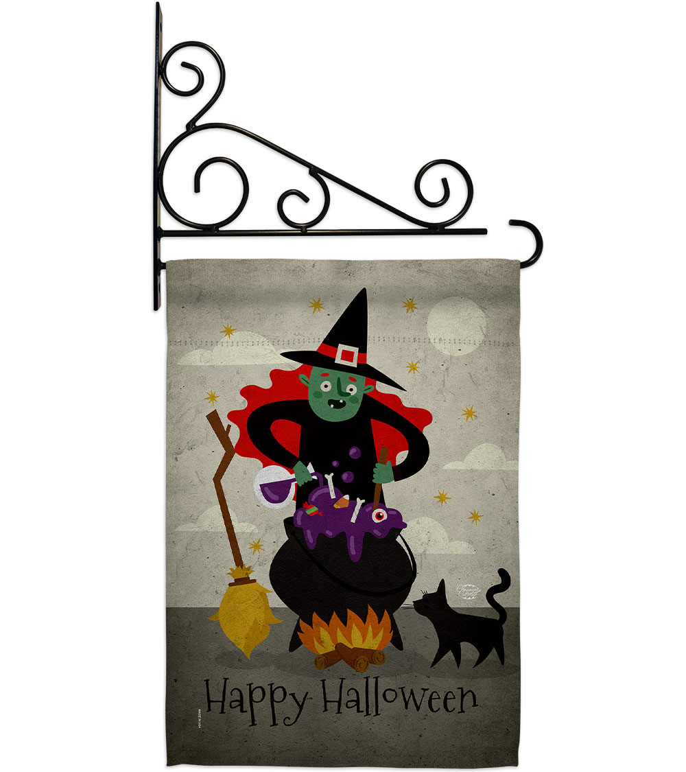 Casting Spells Falltime Halloween 13 x 18.5. in. Double-Sided Decorative Horizontal House Garden Flag Set for Decoration Banner Yard Gift