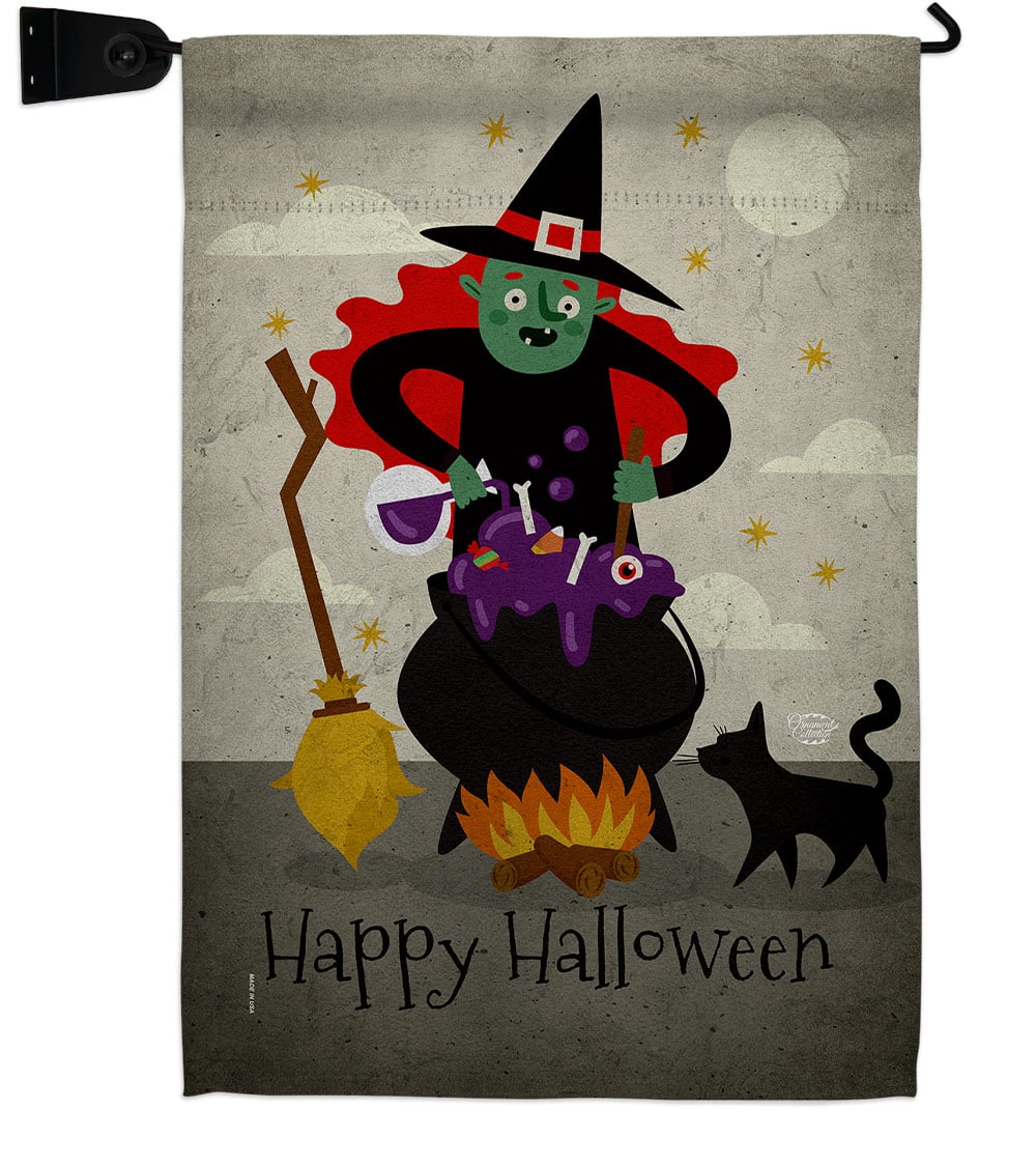 Casting Spells Falltime Halloween 13 x 18.5. in. Double-Sided Decorative Horizontal House Garden Flag Set for Decoration Banner Yard Gift