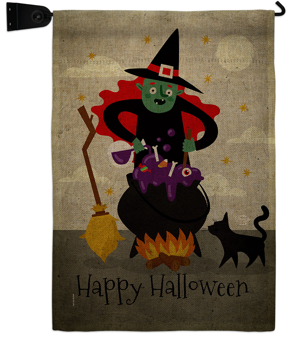 Casting Spells Falltime Halloween 13 x 18.5. in. Double-Sided Decorative Horizontal House Garden Flag Set for Decoration Banner Yard Gift