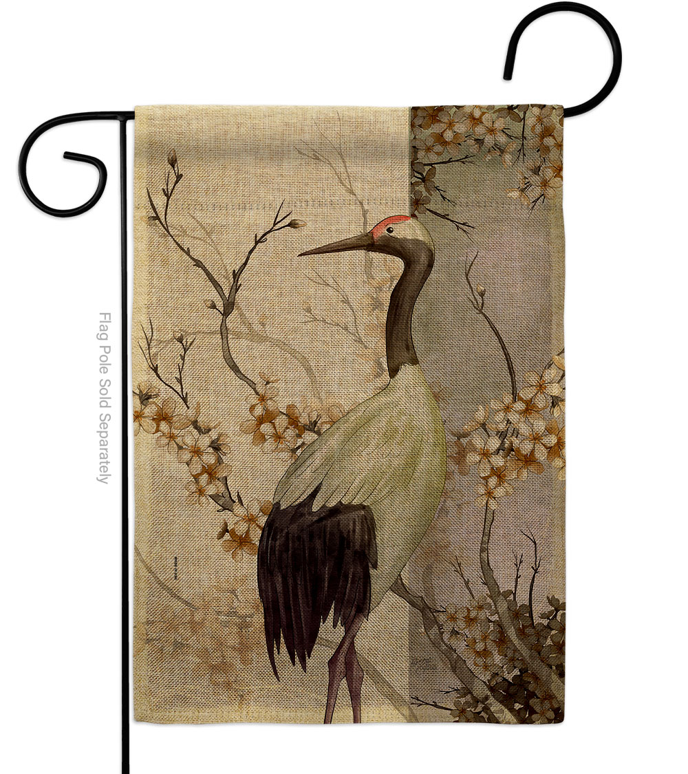 Red Crowned Crane Animals Bird 13 x 18.5. in. Double-Sided Decorative Vertical House Garden Flag for Decoration Banner Yard Gift