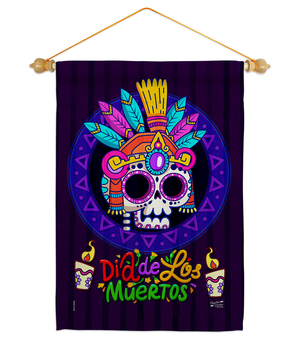 Dia de los Muertos Falltime Day of Diad 13 x 18.5. in. Double-Sided Decorative Horizontal House Garden Flag Set for Decoration Banner Yard Gift -  Patio Trasero, PA4105606