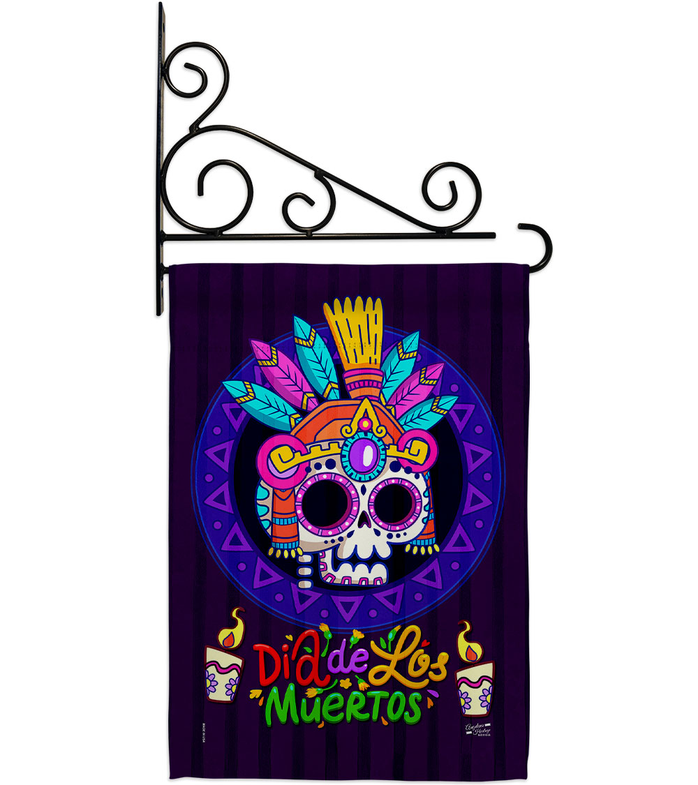 Dia de los Muertos Falltime Day of Diad 13 x 18.5. in. Double-Sided Decorative Horizontal House Garden Flag Set for Decoration Banner Yard Gift