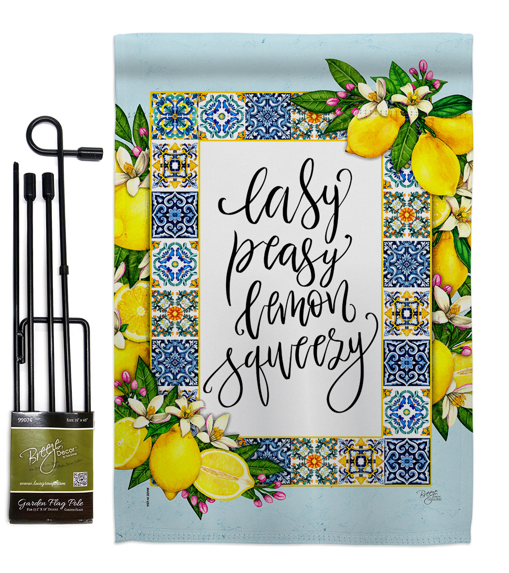 GS120262-BO Easy Lemon Food Fruit 13 x 18.5. in. Double-Sided Decorative Vertical House Garden Flag Set for Decoration Banner Yard Gift