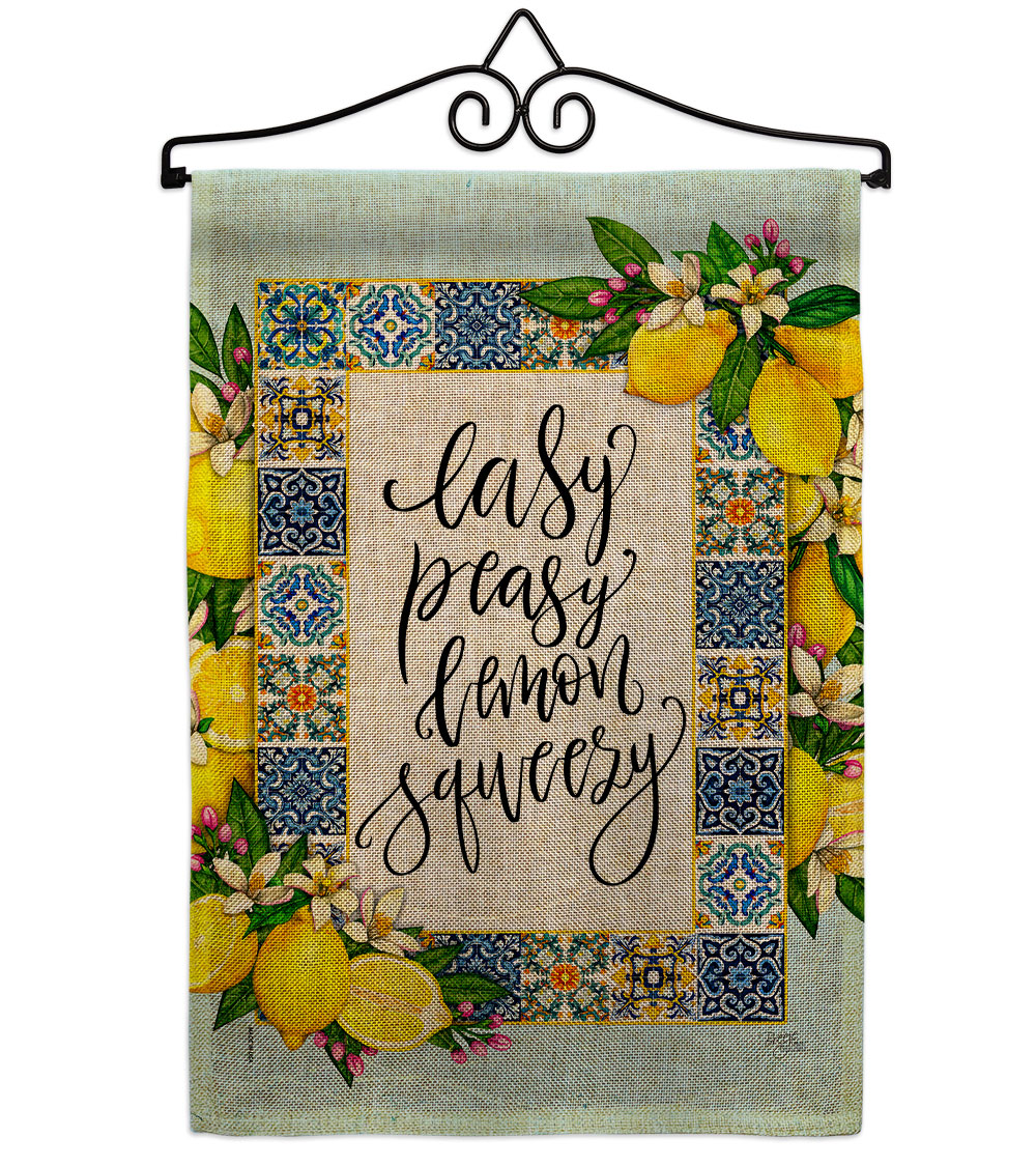 GS120262-DB-02 Easy Lemon Food Fruit 13 x 18.5. in. Double-Sided Decorative Vertical House Garden Flag Set for Decoration Banner Yard Gift