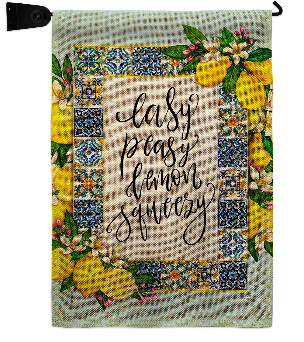 GS120262-DB-04 Easy Lemon Food Fruit 13 x 18.5. in. Double-Sided Decorative Vertical House Garden Flag Set for Decoration Banner Yard Gift