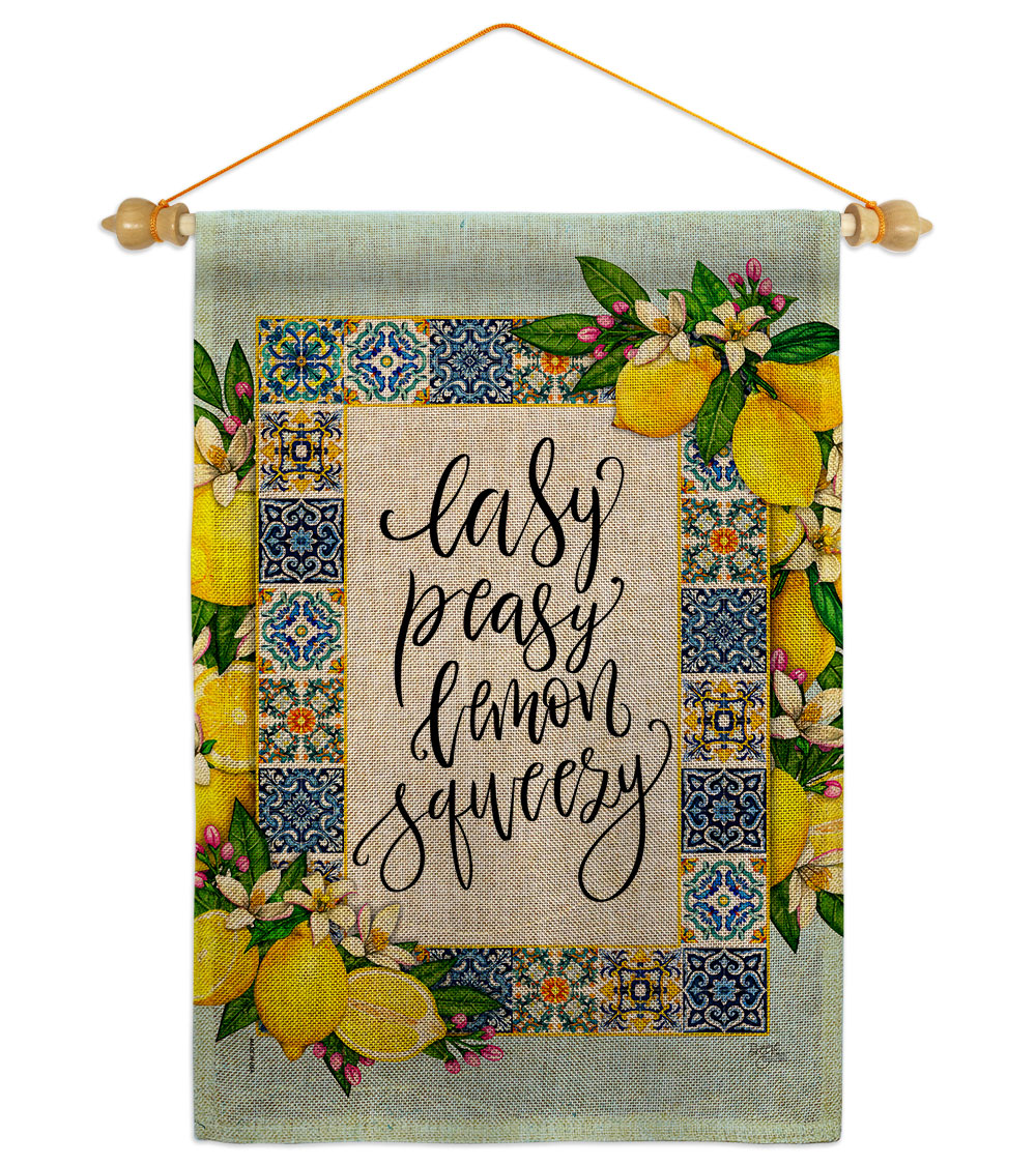 GS120262-DB-05 Easy Lemon Food Fruit 13 x 18.5. in. Double-Sided Decorative Vertical House Garden Flag Set for Decoration Banner Yard Gift